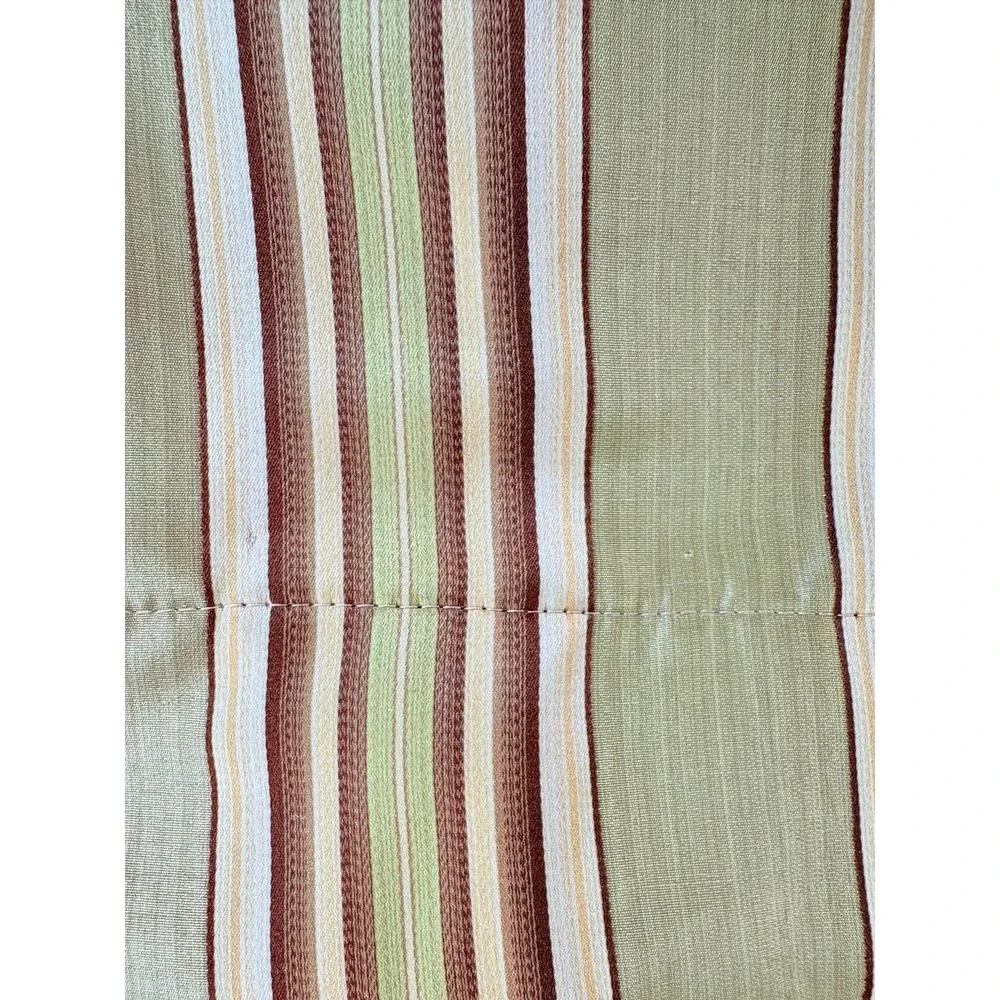 Green Brown Beige Stripe Valances set of two classic‎ Waverly quality no tag